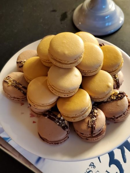 Salted Caramel Macarons; Chocolate Hazelnut Macarons